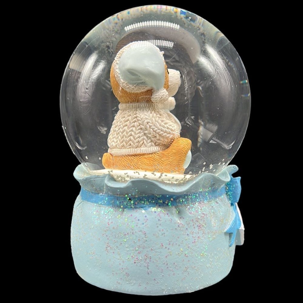 Baby’s First Christmas Snow Globe Teddy Bear Music Box St Nicholas Square - Picture 4 of 9